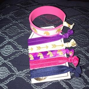 🦄 Unicorn Hair-Tie Bundle with Pink Cuff 🦄